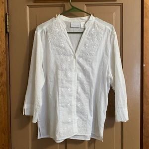 White detailed blouse